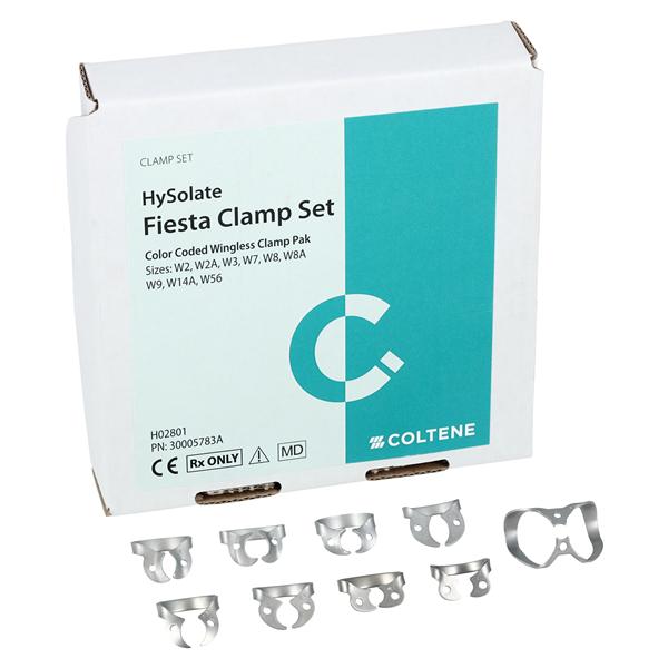 Hygenic Fiesta Rubber Dam Clamp Wingless Size 9 Color Coded Kit Bx