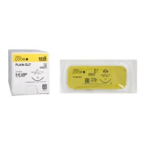 Gut Plain Suture 3-0 27" Plain Gut Monofilament C-7 Beige 12/Bx