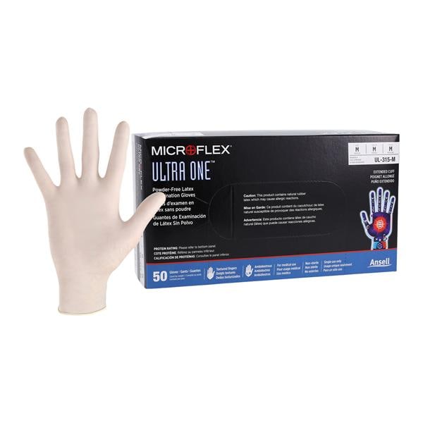Ultra One Exam Gloves Medium Natural Non-Sterile