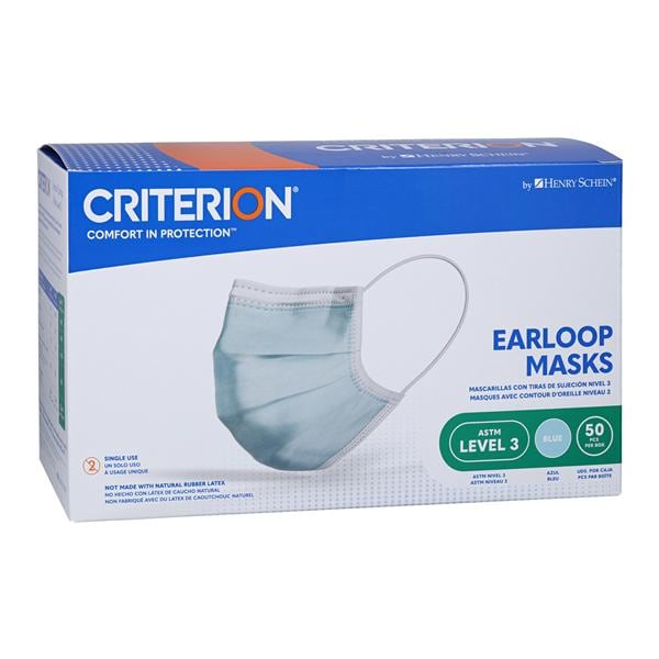 Criterion Earloop Mask ASTM Level 3 Blue 50/Bx