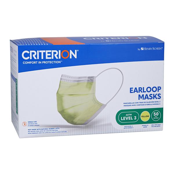 Criterion Earloop Mask ASTM Level 3 Yellow 50/Bx