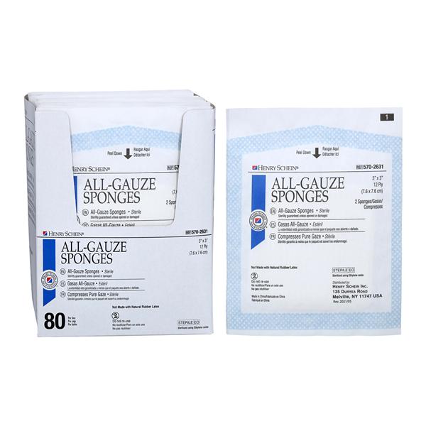 100% Cotton Sponge Gauze 3x3" Sterile