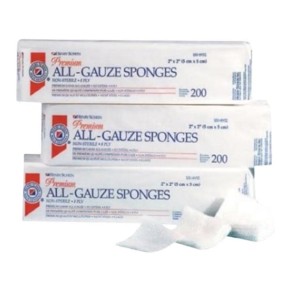 Henry Schein Premium 100% Cotton Premium Gauze 4x4" Non-Sterile, 20 PK/CA