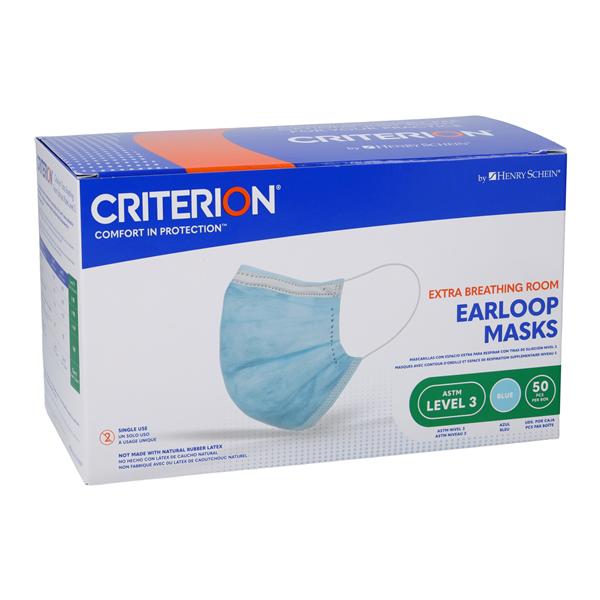 Criterion Extra Breathing Room Earloop Face Mask ASTM Level 3 Blue