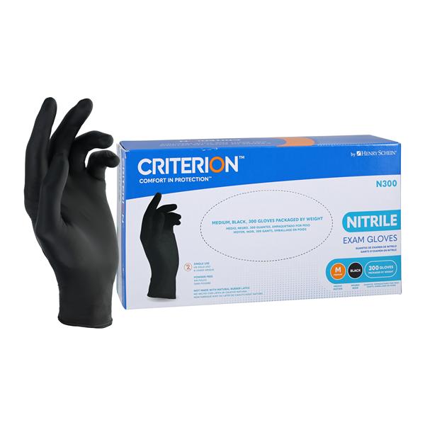 Criterion N300 Nitrile Exam Gloves Medium Black Non-Sterile 300/Bx