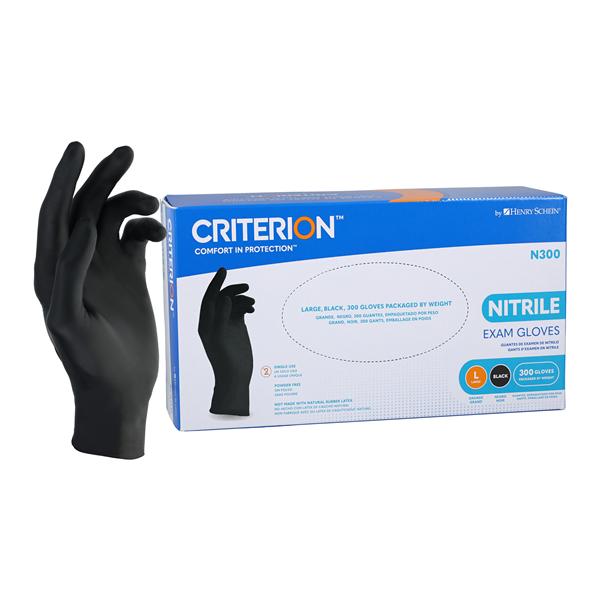 Criterion N300 Nitrile Exam Gloves Large Black Non-Sterile 300/Bx