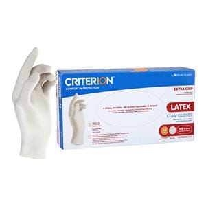 Criterion Latex Exam Gloves X-Small White Non-Sterile