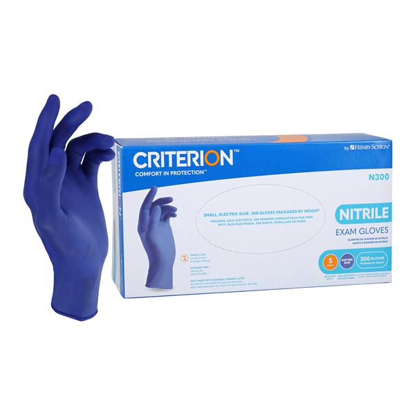 Criterion N300 Nitrile Exam Gloves Small Electric Blue Non-Sterile