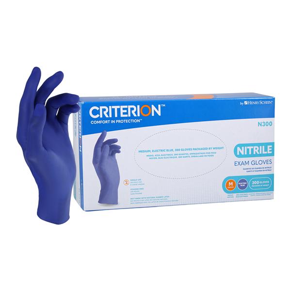 Criterion N300 Nitrile Exam Gloves Medium Electric Blue Non-Sterile