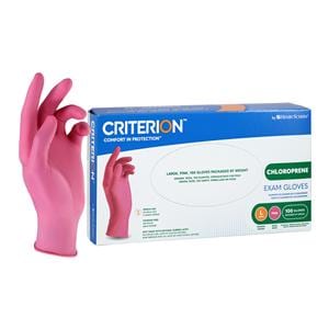 Criterion Polychloroprene Exam Gloves Large Pink Non-Sterile 100/Bx