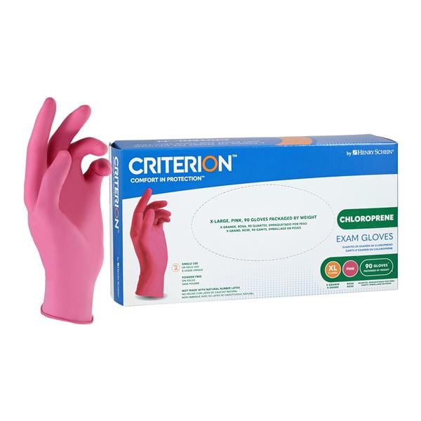 Criterion Polychloroprene Exam Gloves X-Large Pink Non-Sterile 100/Bx