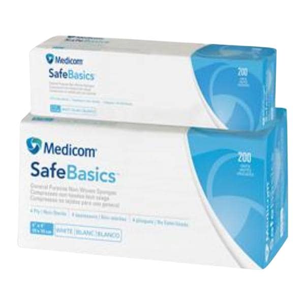 SafeBasics Viscose/Poly Blend Gauze Sponge 4x4" 4 Ply Non-Sterile Non-Woven