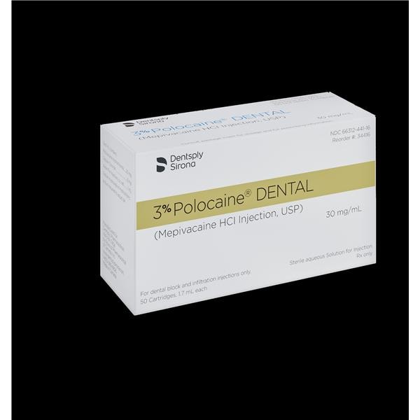Polocaine Mepivacaine HCl 3% Plain 50/Bx, 20 BX/CA