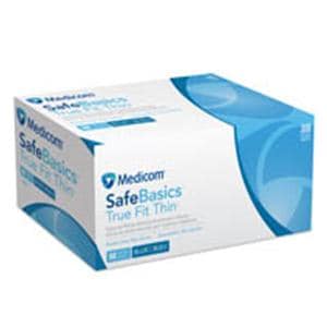 SafeBasics True Fit Thin Nitrile Gants Petit Non stérile Bleu 300/boîte, 8 BX/CA