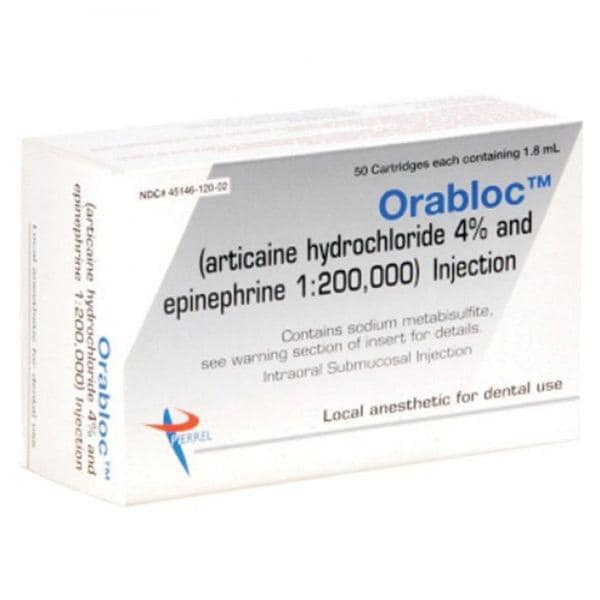 Orabloc Articaine HCl 4% Epinephrine 1:200,000 50/Bx