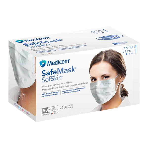 Safe+Mask Sofskin Masque Bande auriculaire ASTM niveau 1 Blanc 50/boîte
