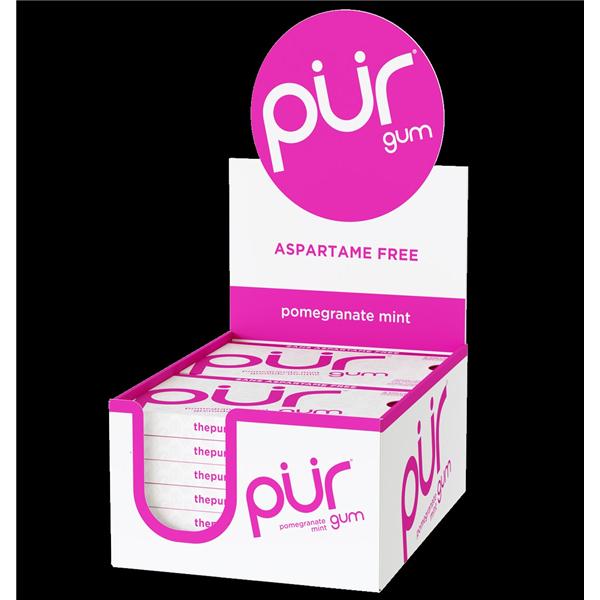 PUR Chewing Gum Gum Pomegranate Mint Blister Pack 12/Bx