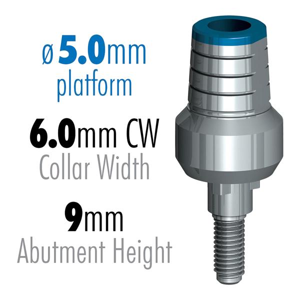 infinity TRI-CAM Prepable Abutment 5 mm x 6 mm x 4 mm 9 mm Total Height Ea