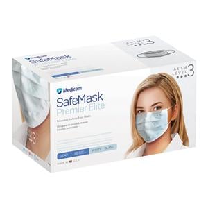 Safe+Mask Premier Elite Masque Bande auriculaire Blanc 50/boîte, 10 BX/CA