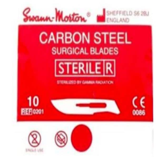 Swann Morton Lame Chirurgical 10 Acier au carbone Stérile 100/boîte