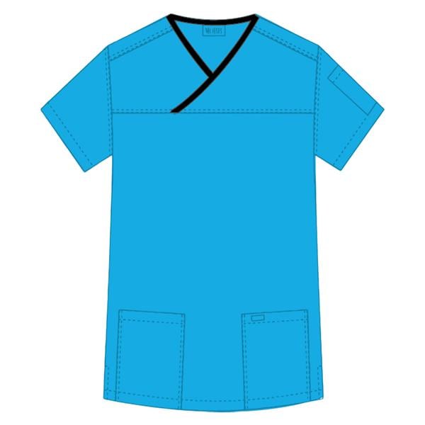 Mobb Top Scrub Womens Medium Aqua / Black Ea
