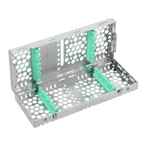 2-Tier Cassette 100% Stainless Steel Small Light Green 8 Instruments Ea