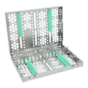 Double Sided Cassette 100% Stainless Steel Medium Light Green 16 Instruments Ea