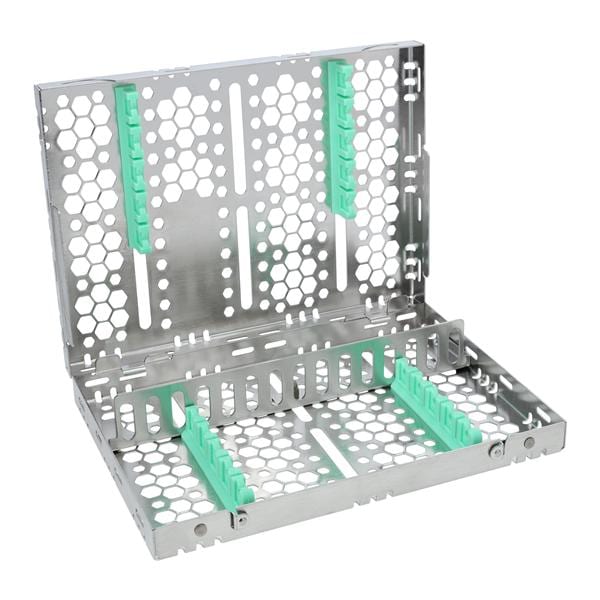 Double Sided Cassette 100% Stainless Steel Medium Light Green 16 Instruments Ea