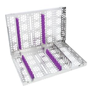 Double Decker Cassette 100% Stainless Steel Medium Purple 16 Instruments Ea