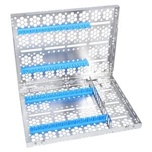 Double Decker Cassette 100% Stainless Steel Large Blue 24 Instruments Ea