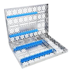 Double Decker Cassette 100% Stainless Steel Large Blue 24 Instruments Ea