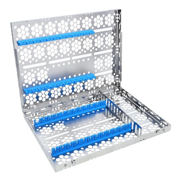 Double Decker Cassette 100% Stainless Steel Large Blue 24 Instruments Ea