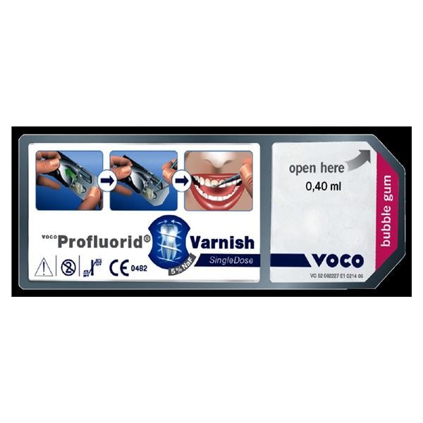 Vernis Traitement au fluorure 5 % de NaF 0,4 mL Gomme balloune 50/boîte