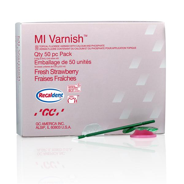 Vernis Unidose 5 % de NaF 0,4 mL Fraise Avec 50 applicateurs jetables 50/boîte