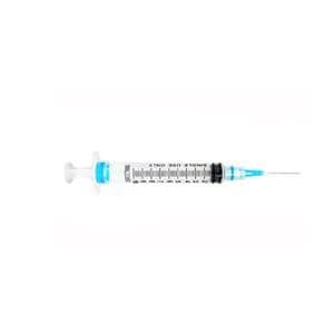 Luer-Lok Syringe 21gx1" 3cc Safety Reduced Dead Space 100/Bx, 8 BX/CA