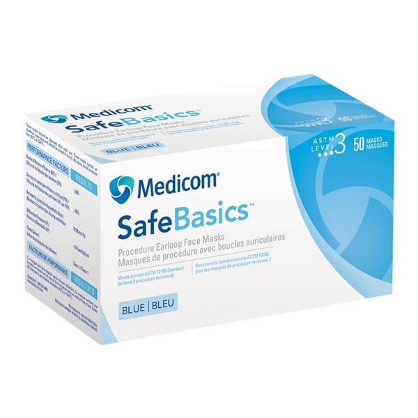 Masques SafeBasics bdes bleu 50/Boîte, 10 BX/CA