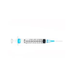Luer-Lok Syringe 22gx1" 3cc Safety Reduced Dead Space 100/Bx, 8 BX/CA