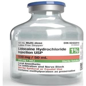 Lidocaine HCl Plain Injection 1% Bottle Ea