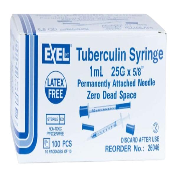 Tuberculin Syringes with Needle - 1cc 25g x 5/8 TB