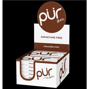 PUR Chewing Gum Gum Chocolate Mint Blister Pack 12/Bx