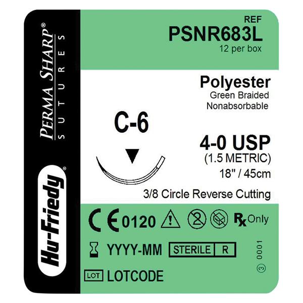 Suture Perma Sharp Poly vert 12/Boîte