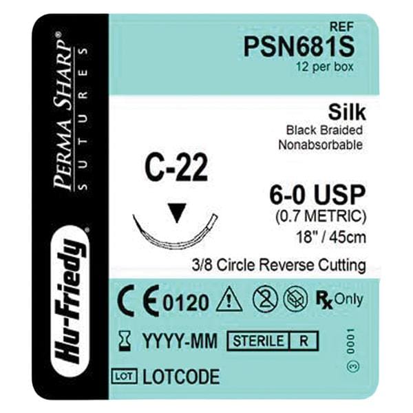 PermaSharp soie noire C-22 6-0 12/Boîte