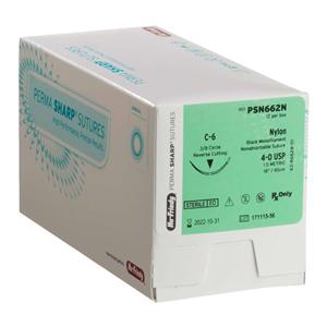 Suture 4-0 Nylon C-5 Perma Sharp Black 18" Monofilament 12/Pk