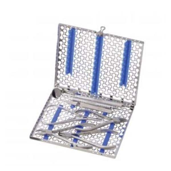 Cassette Orthodontique Petit étroit Bleu 4 pinces et 3 instruments manuels Ch.