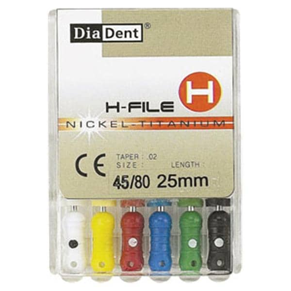 NiTi H-File Hand File 21 mm Size 40 Stainless Steel Black 0.02 6/Bx