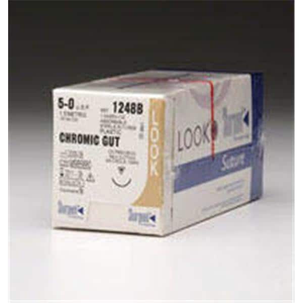 Suture 6-0 Chromic Gut C-1 Undyed 12" Monofilament 12/Bx