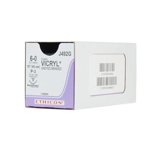 Vicryl Suture 6-0 Polyglactin 910 P-3 Undyed 18" Braid 12/Bx