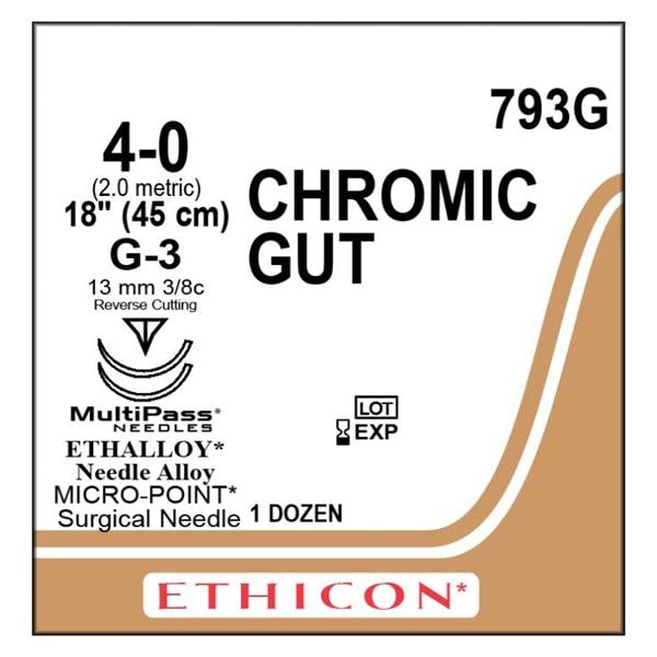 Ethicon catgut chrom G-3 4-0 12/Boîte