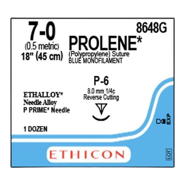 Suture Prolene 18 po 7.0 Blu 12/Boîte