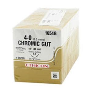 Suture 4-0 Chromic Gut P-3 Brown 18" Monofilament 12/Bx